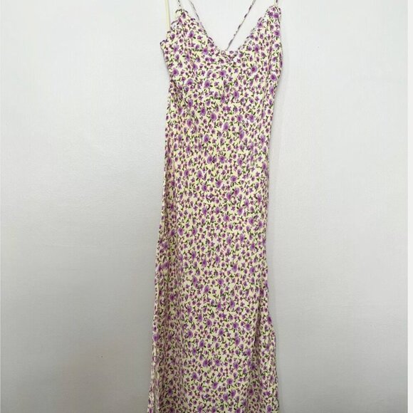 ZARA  Floral Satin Slip Dress Size LARGE NEW WITH TAG! - Picture 8 of 10